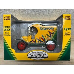 1998 Gearbox Toy Limited Edition 1912 Ford Crayola Delivery Car Coin Bank
